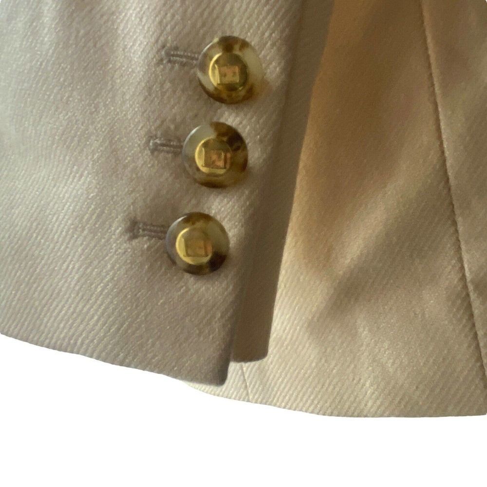 Vintage Escada Margaretha Ley 44 Cashmere Silk Blazer Jacket Beige Tan - Picture 8 of 9